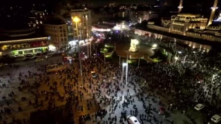 Taksim Meydan havadan grntlendi