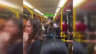 Bursa metrosunda yer verme kavgas kamerada