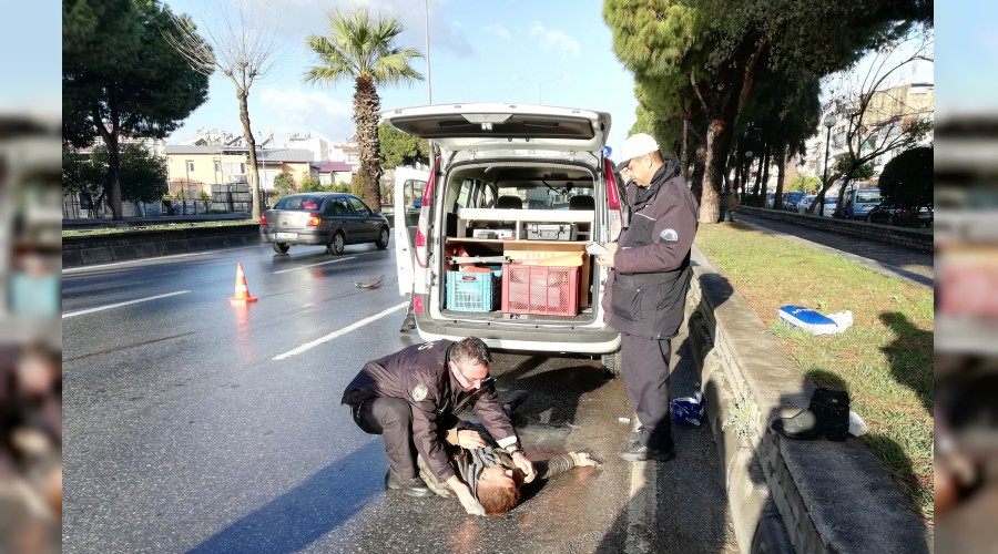 Yayaya çarpan sürücü bayıldı