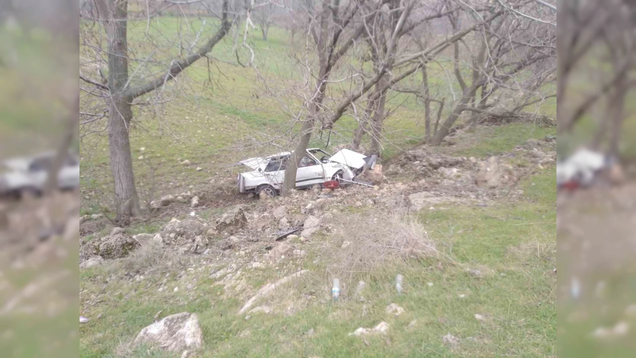 Mardin'de devrilen otomobildeki 2 kii yaraland