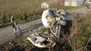 stinat duvarndan uan beton mikseri kat gibi ezildi