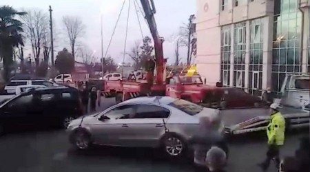 Arhavi Belediyesi makam aracına haciz