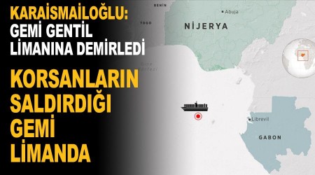 Korsanların saldırdığı gemi limanda