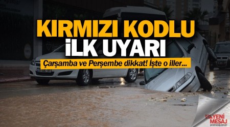Meteorolojiden kırmızı kodlu ilk uyarı