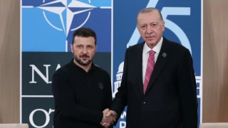 Cumhurbakan Erdoan, Ukrayna Devlet Bakan Zelenskiy ile bir araya geldi