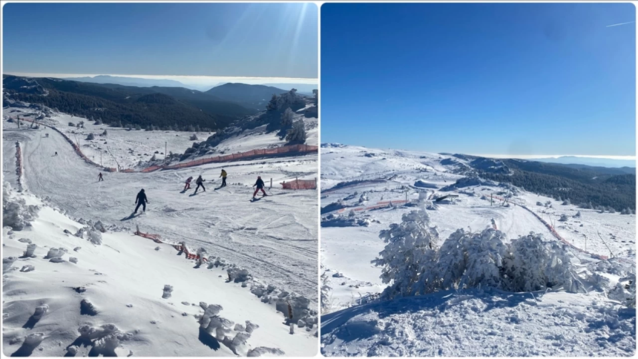 Kayakçılar hafta sonunu Kartalkaya'da değerlendirdi