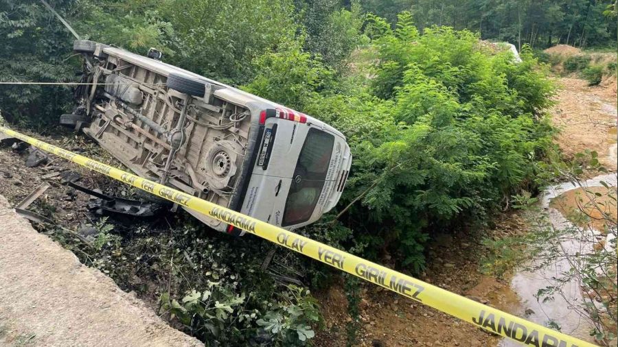 Ordu'da yolcu minibs kprden utu: 8 yaral