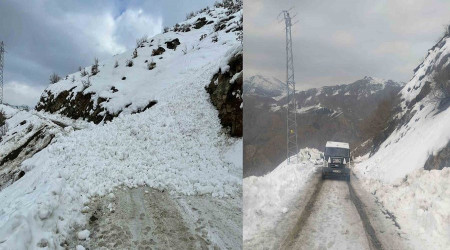 Siirt'te çığ düştü, öğrenci ve öğretmenler yolda mahsur kaldı