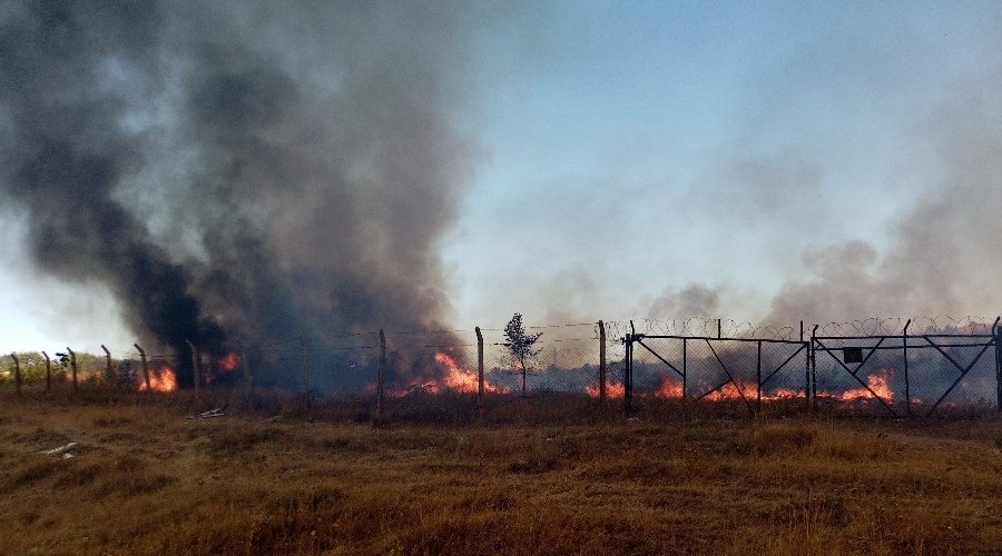 Askeri kışlada yangın