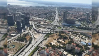 stanbul'da helikopterle trafik denetimi