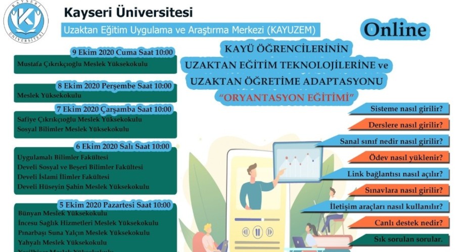 Kayseri niversitesi'nden rencilere 'uzaktan eitime oryantasyon' eitimi