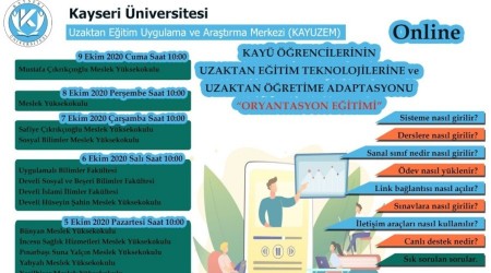 Kayseri niversitesi'nden rencilere 'uzaktan eitime oryantasyon' eitimi