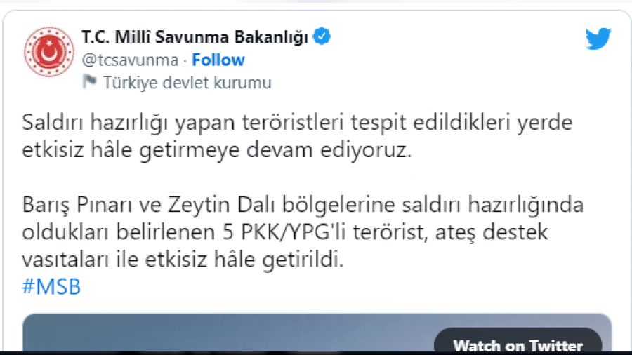 PKK/YPG'li teröristler temizleniyor