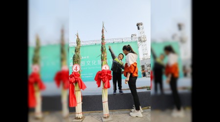 2.53 metre boyunda yeşil soğan yetiştirdi