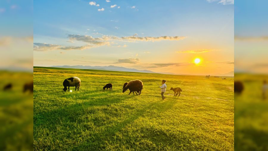 Ağrı’da güneşin batışı hayran bıraktı