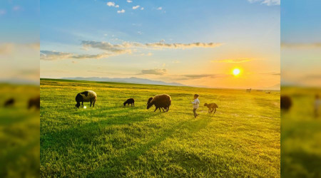 Ağrı’da güneşin batışı hayran bıraktı