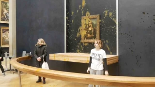 Fransa'da aktivistler Mona Lisa tablosuna çorba fırlattı