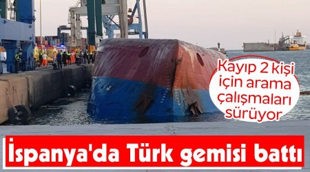 İspanya'da Türk gemisi battı