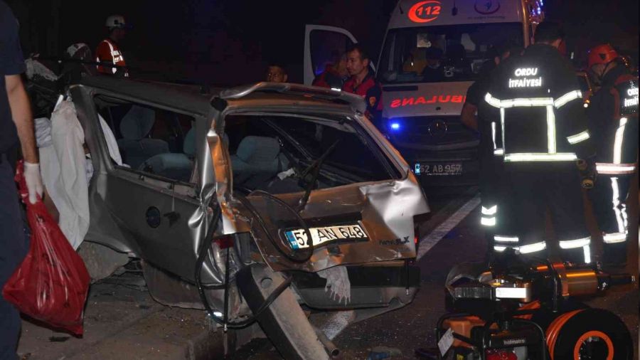 Ordu'da tünelde otobüs otomobille çarpıştı