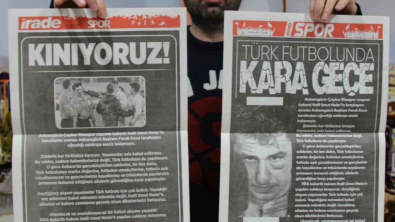 Sivas'ta yerel gazeteler, spor sayfalarını kararttı