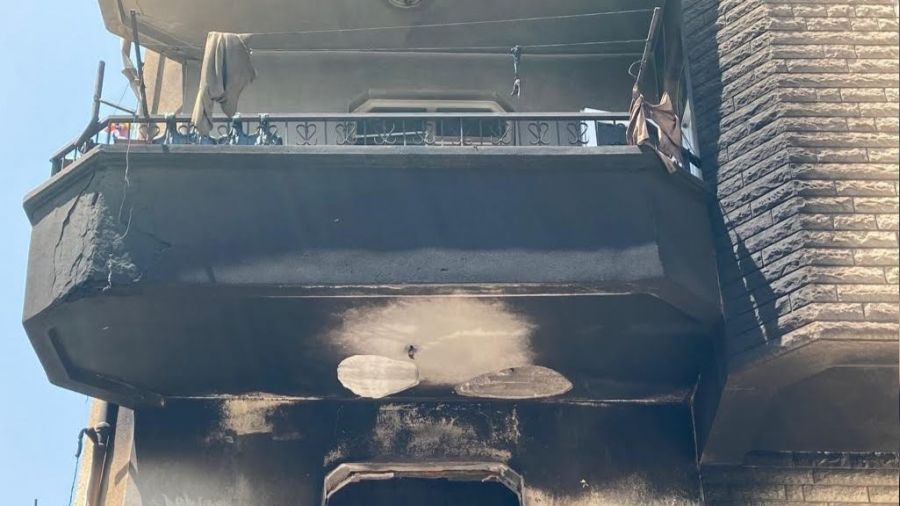 Televizyon patladı, daire yandı