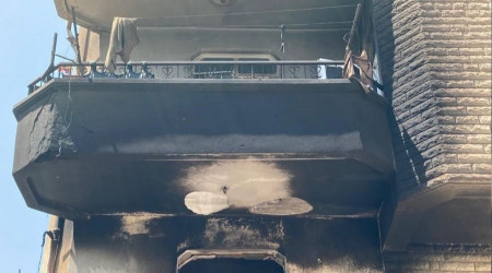 Televizyon patladı, daire yandı