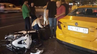 skdar'da taksiye arpan motosiklet srcs yaraland