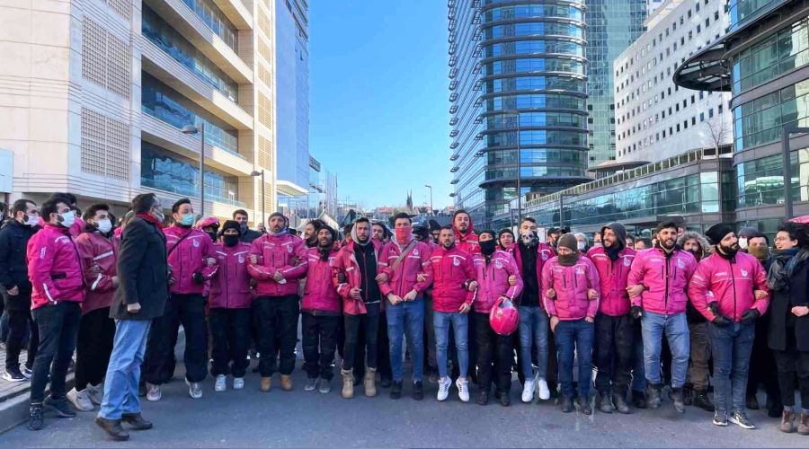 Yemeksepeti kuryelerinin eylemi 7'nci gününde