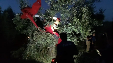 Bursa'da iki kişilik hava aracı düştü