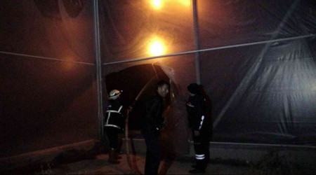 Domates serasında yangın