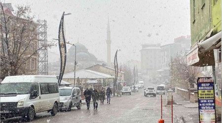 Karlıova'da kar yağışı başladı