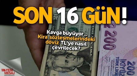Kiraların TL'ye çevrilmesinde son 16 gün