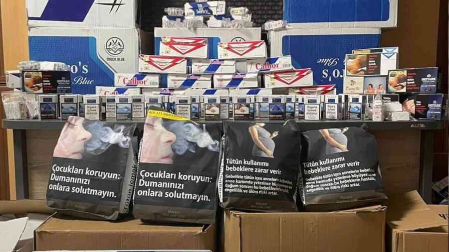 Binlerce gümrük kaçağı makaron ele geçirildi