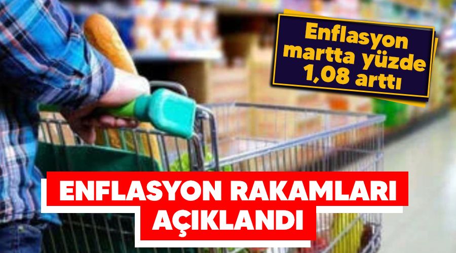 Enflasyon martta yüzde 1,08 artarken, yıllık bazda yüzde 16,19 oldu.