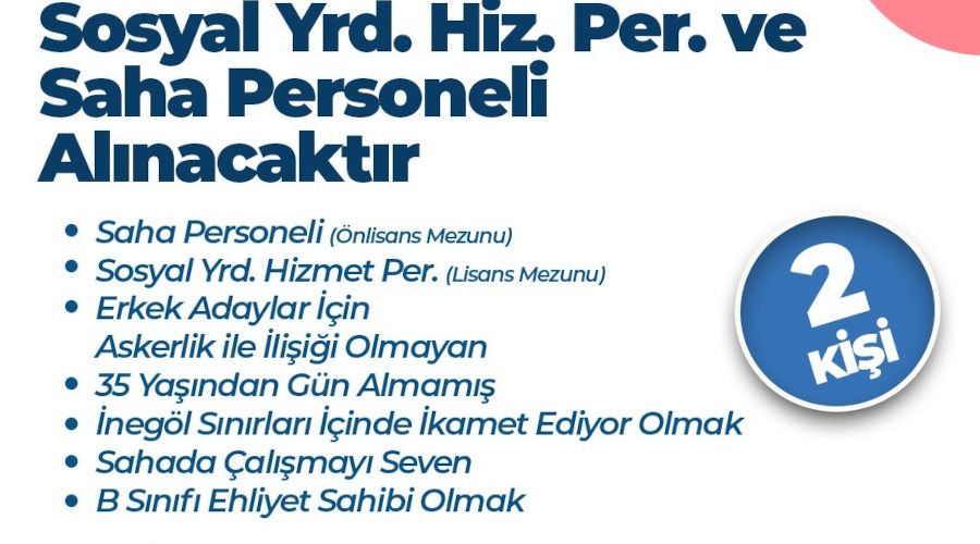 negl Belediyesi sosyal hizmetler personeli alm yapacak