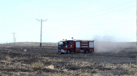 İzmarit 50 dönüm alandaki buğdayı 10 dakikada küle çevirdi
