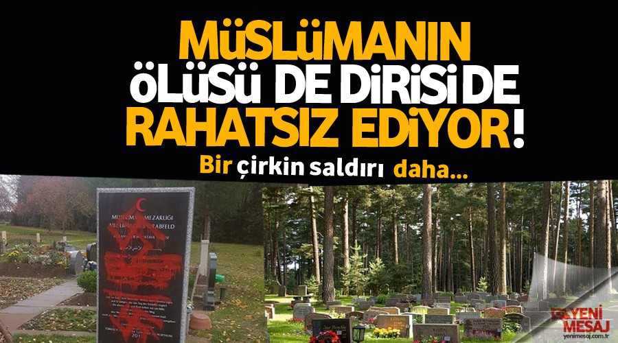 Müslüman mezarlığına gamalı haçlı saldırı