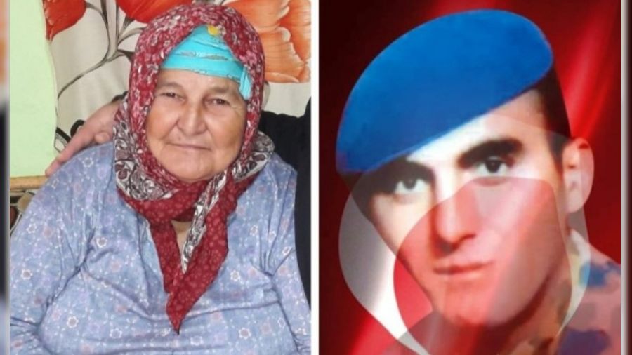 Şehit oğlunun yanına defnedildi