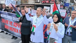 Siirt'te hekimlerden Gazze için sessiz yürüyüş
