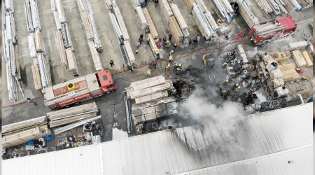 Çatalca’da fabrika yangını korkuttu