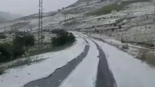 Erzurum'da dolu kyleri beyaza brd