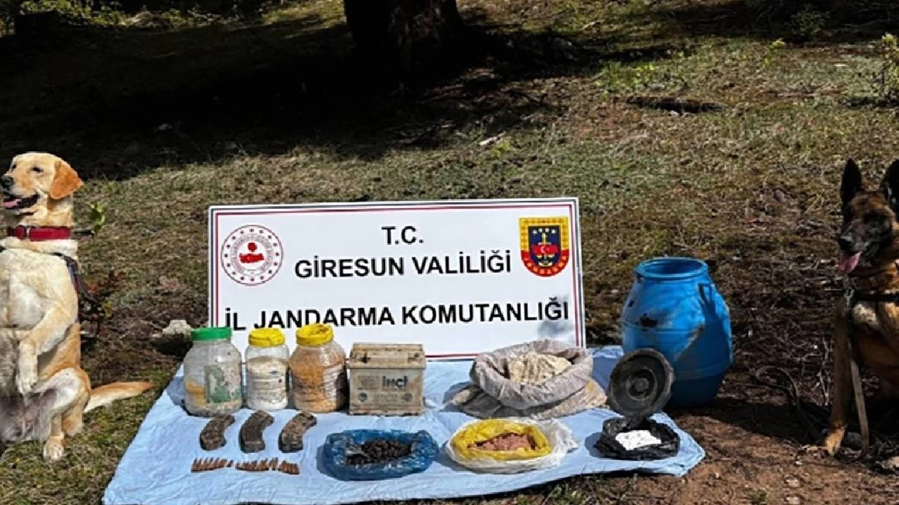 Giresun'da sığınakta mühimmat ve patlayıcı ele geçirildi