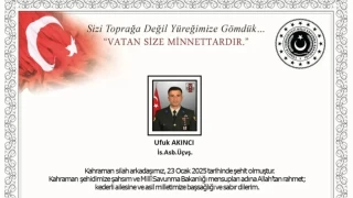 Pene-Kaplan operasyonu blgesinde 1 asker ehit oldu