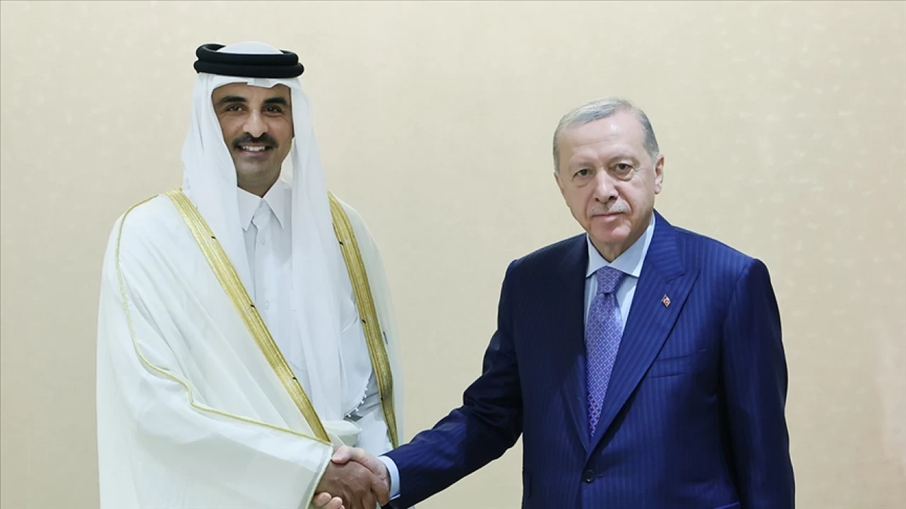 Cumhurbakan Erdoan, Katar Emiri Al Sani ile bir araya geldi