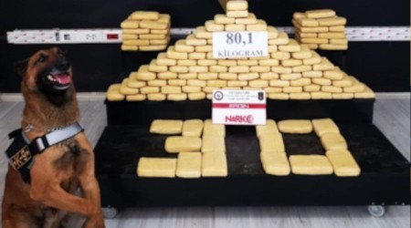 Elma kasalarında 80 kilo eroin ele geçirildi