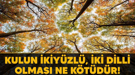 Kulun ikiyüzlü, iki dilli olması ne kötüdür!