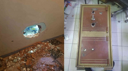 Önce duvarı, sonra çelik kasayı delmişler