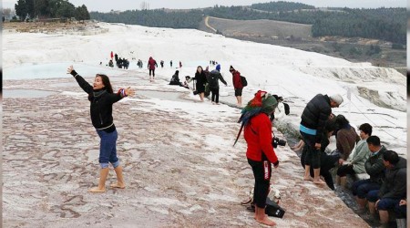 Pamukkale'de turist rekoru