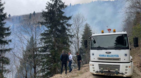Trabzon'da ormanlık alanda örtü yangını çıktı
