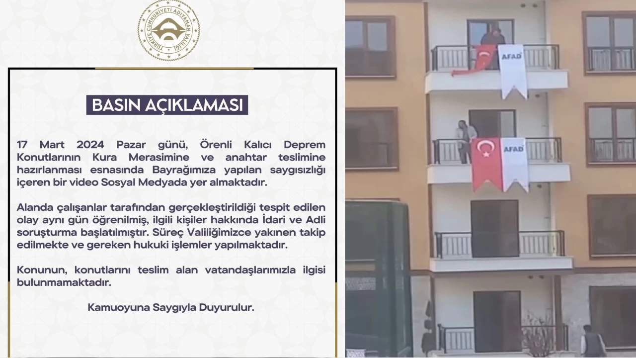 Valilik, Türk Bayrağı'nı atan çalışanlar hakkında soruşturma başlattı